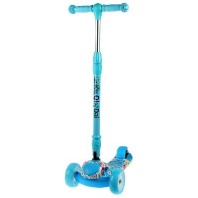 Самокат стальной, колеса световые, цвет голубой от интернет-магазина Континент игрушек