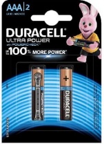 Батарейка Duracell UltraPower AAA/LR03/MX2400-2BL (1.5 В) алкалиновая (блистер, 2шт.)